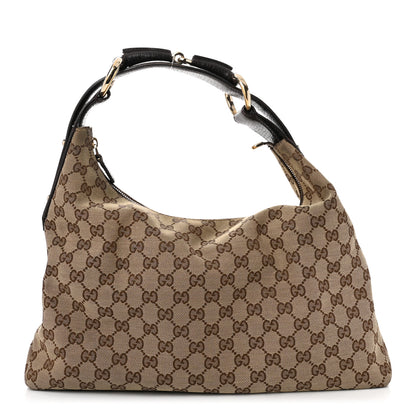 Gucci Monogram Medium Horsebit Chain Hobo Dark Brown 1 of 10