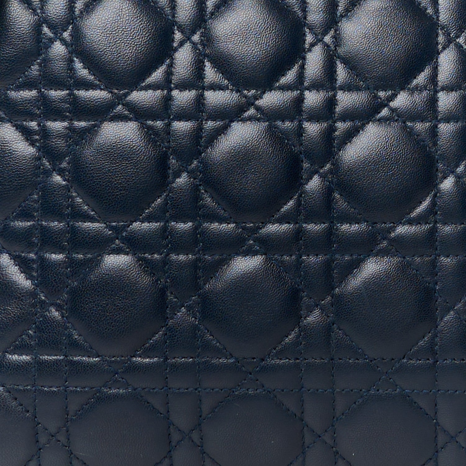 Christian Dior Lambskin Cannage Large Lady Dior Navy Blue 9 of 12