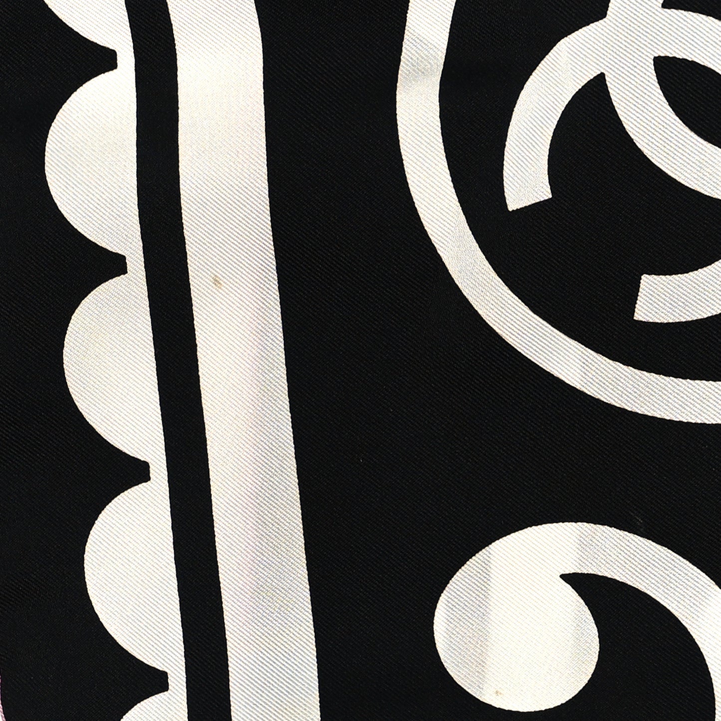 Silk CC Square Scarf Black White