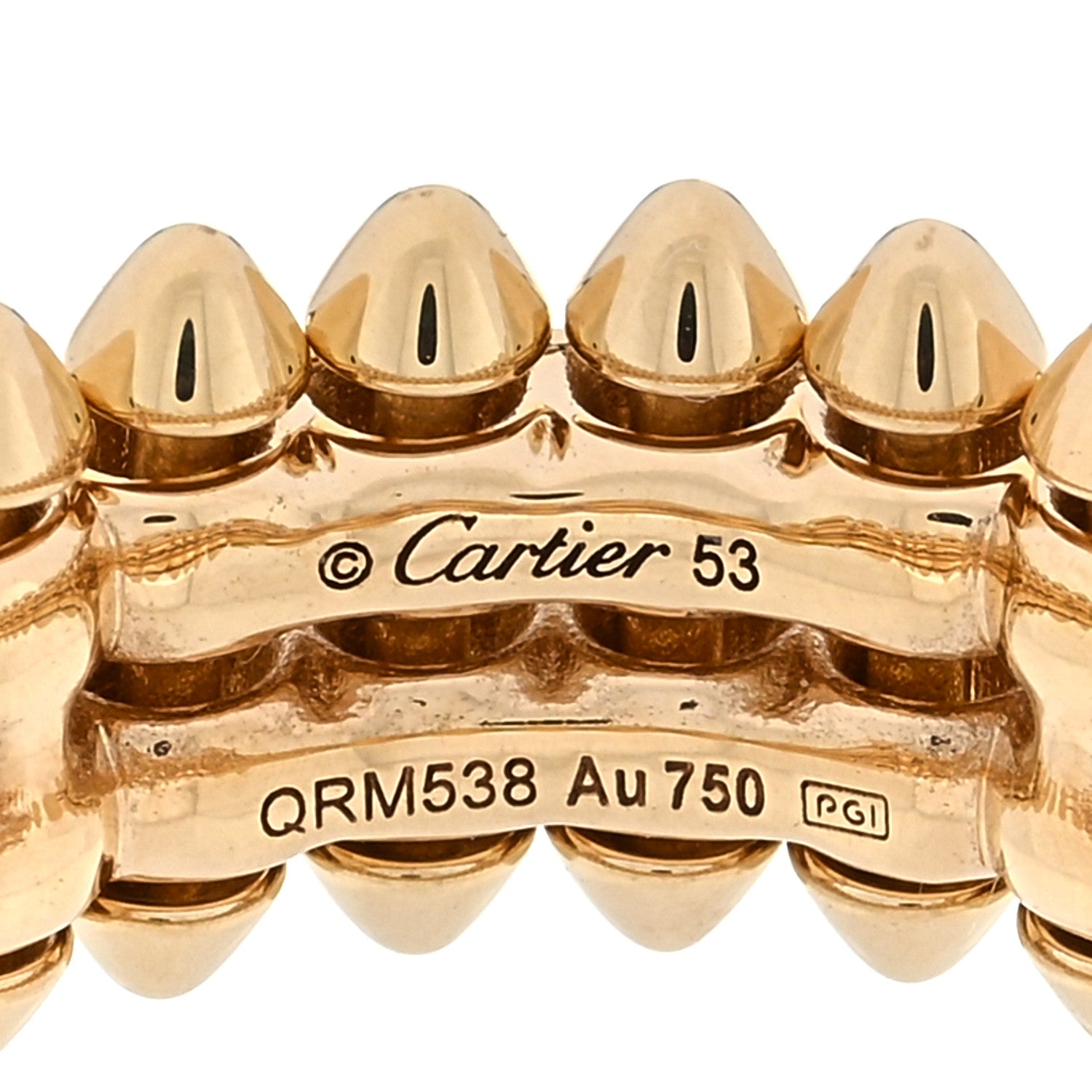 Cartier 18K Yellow Gold Double Row Clash De Cartier Ring 53 6.25 4 of 4