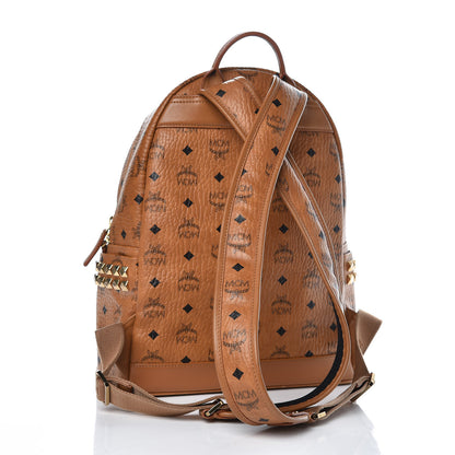 MCM Visetos Small Side Stud Stark Backpack Cognac 3 of 11
