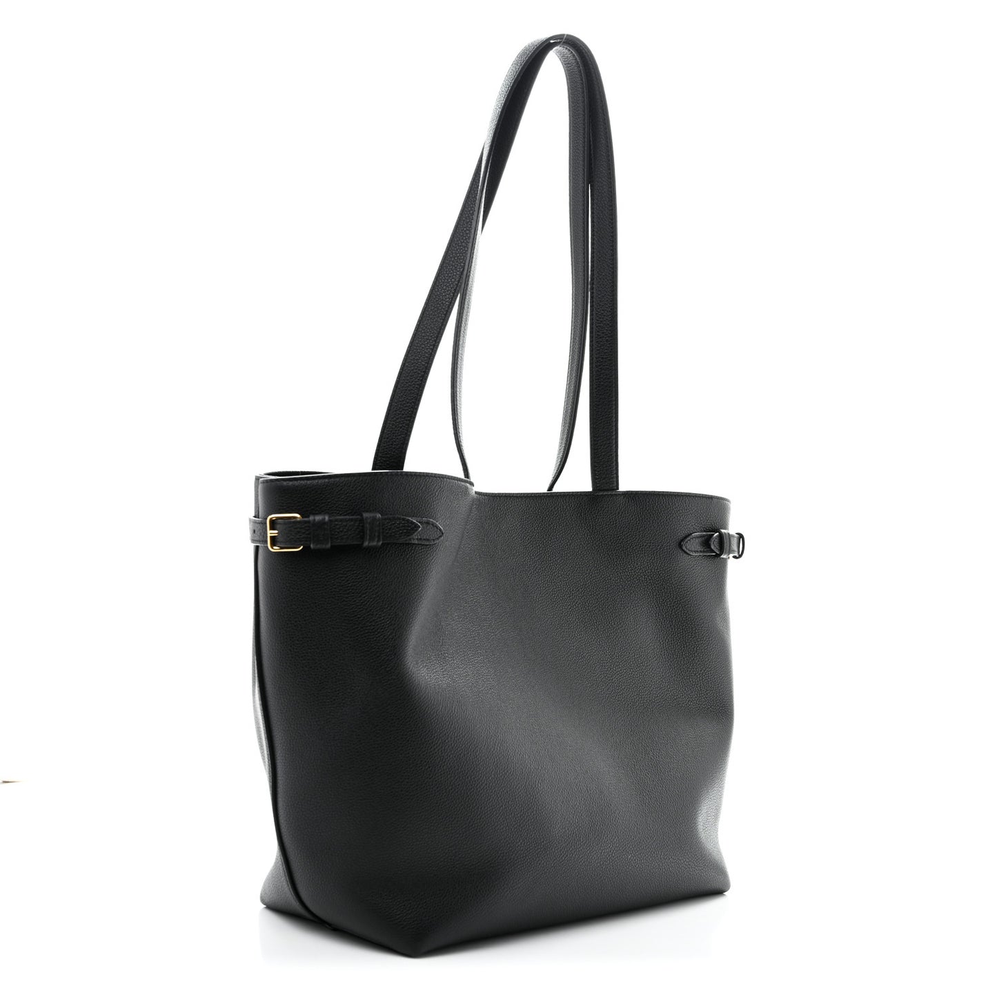 Grained Calfskin Triomphe Medium Cabas Anais Black