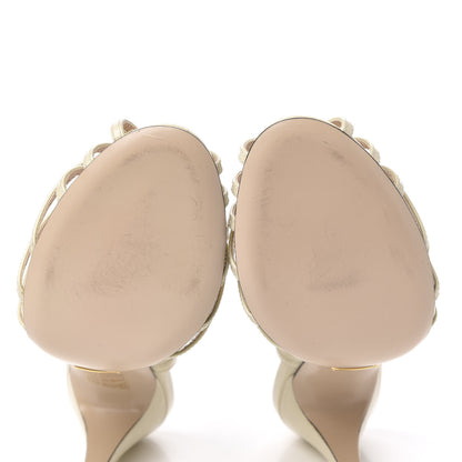 Gucci Vernice Crystal Sandals 37.5 Vintage White 6 of 10