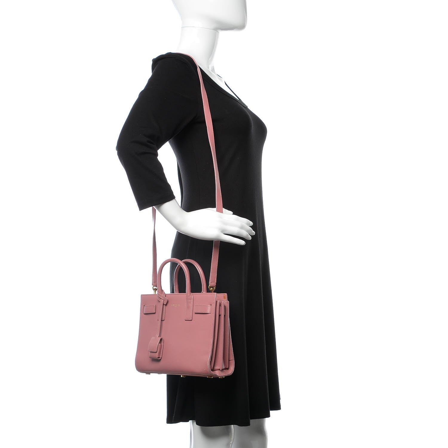 Saint Laurent Calfskin Nano Sac De Jour Rose Dark 2 of 28
