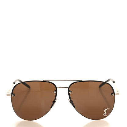 Saint Laurent Aviator Classic 11 Sunglasses Brown 2 of 8