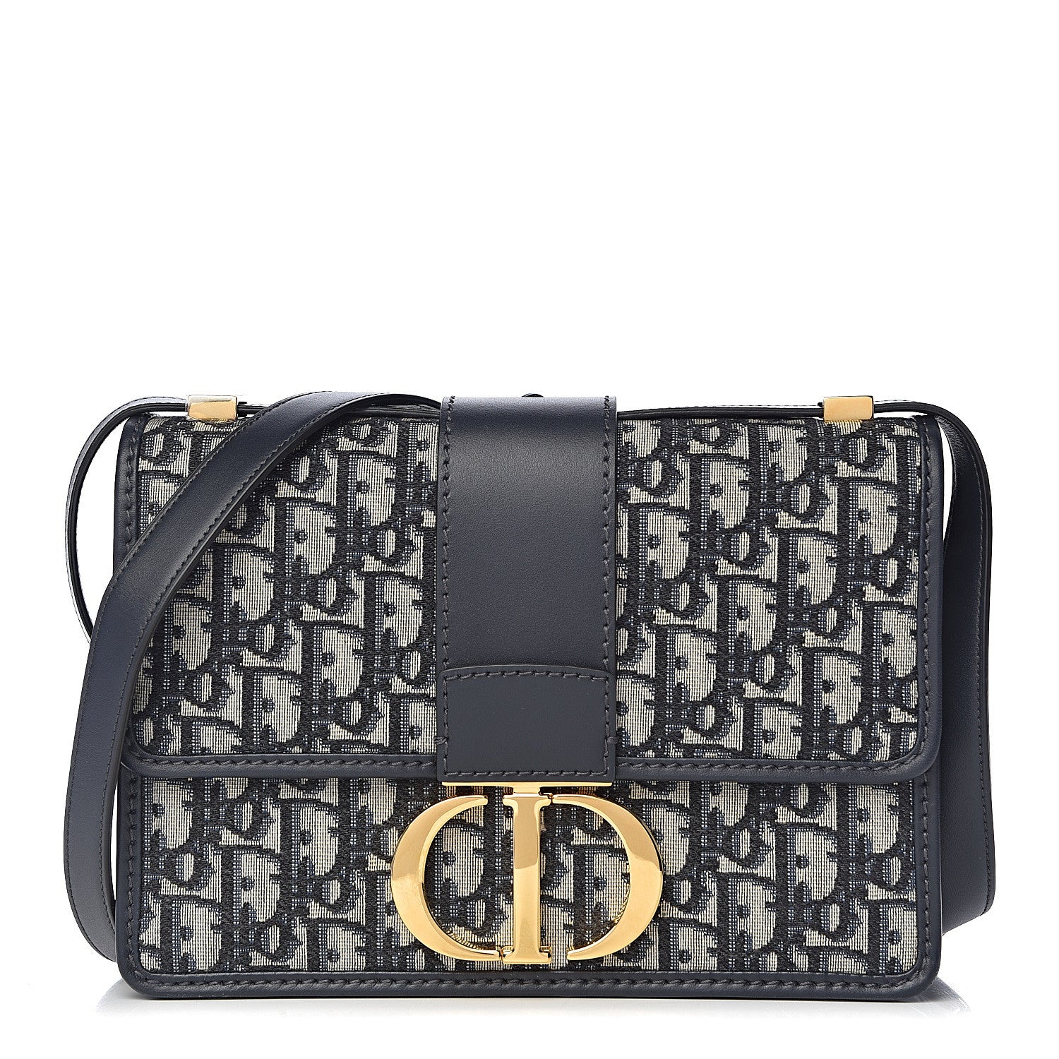 Christian Dior Oblique 30 Montaigne Flap Bag Blue 1 of 10