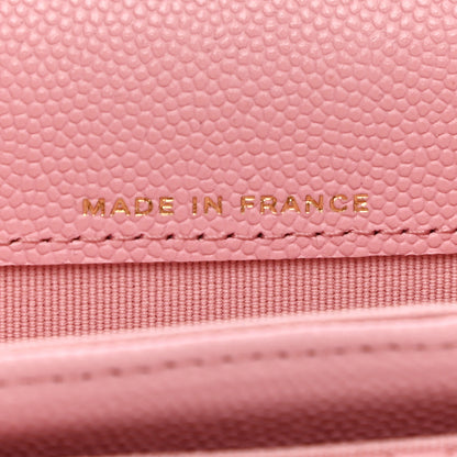 Chanel Caviar Quilted Flap Card Holder Wallet Pink 7 of 9