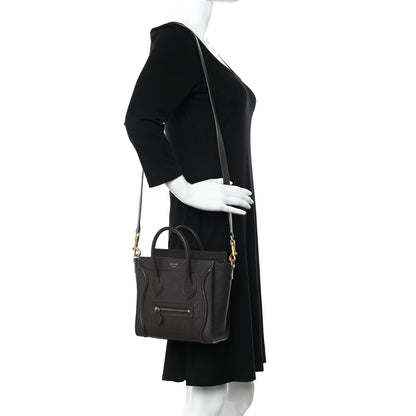 Celine Goatskin Nano Luggage Dark Taupe 2 of 10