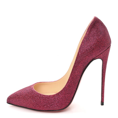 Christian Louboutin Glitter Tisse Pigalle Follies 120 Pumps 37.5 Cassis 1 of 9