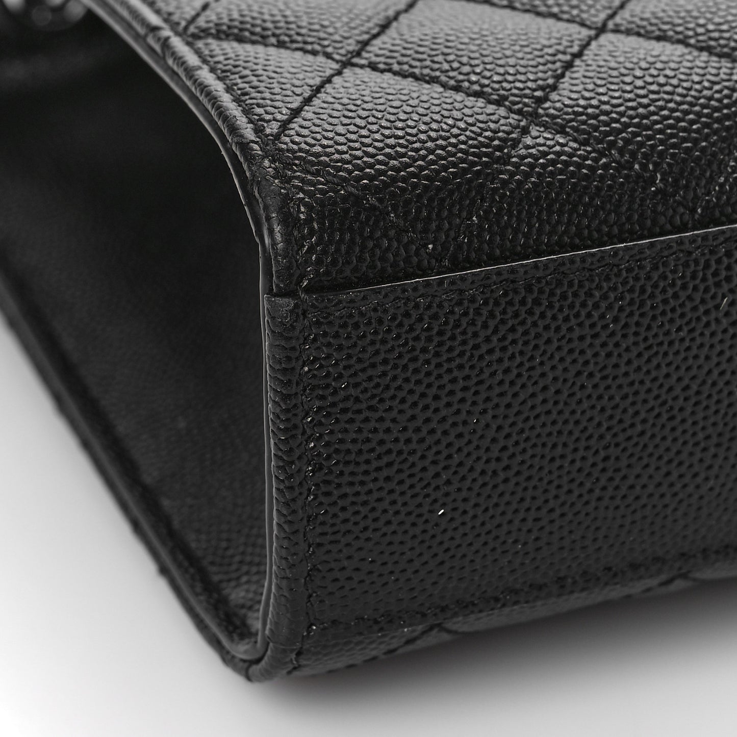 Grain De Poudre Textured Mixed Matelasse Triquilt Medium Monogram Monochrome Satchel Black