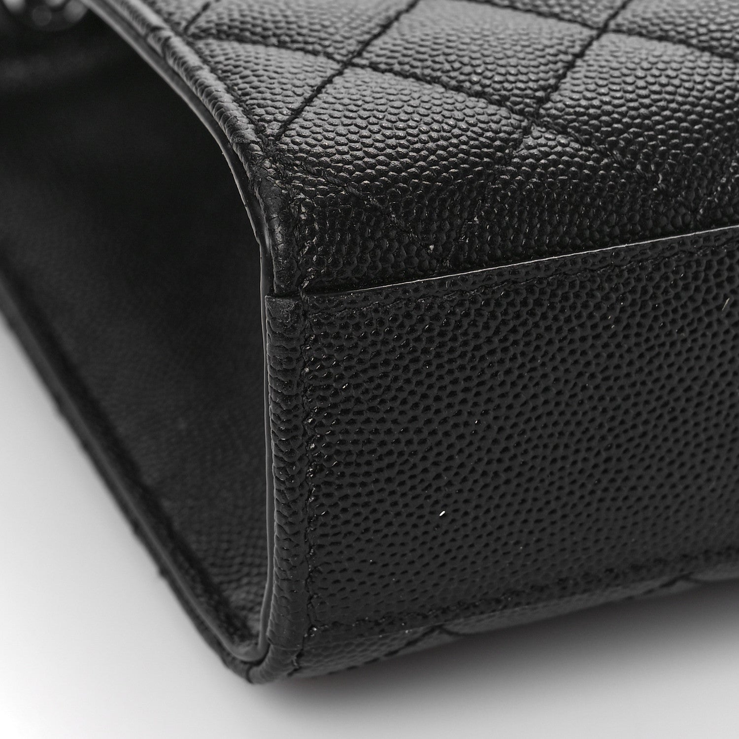 Saint Laurent Grain De Poudre Textured Mixed Matelasse Triquilt Medium Monogram Monochrome Satchel Black 7 of 8