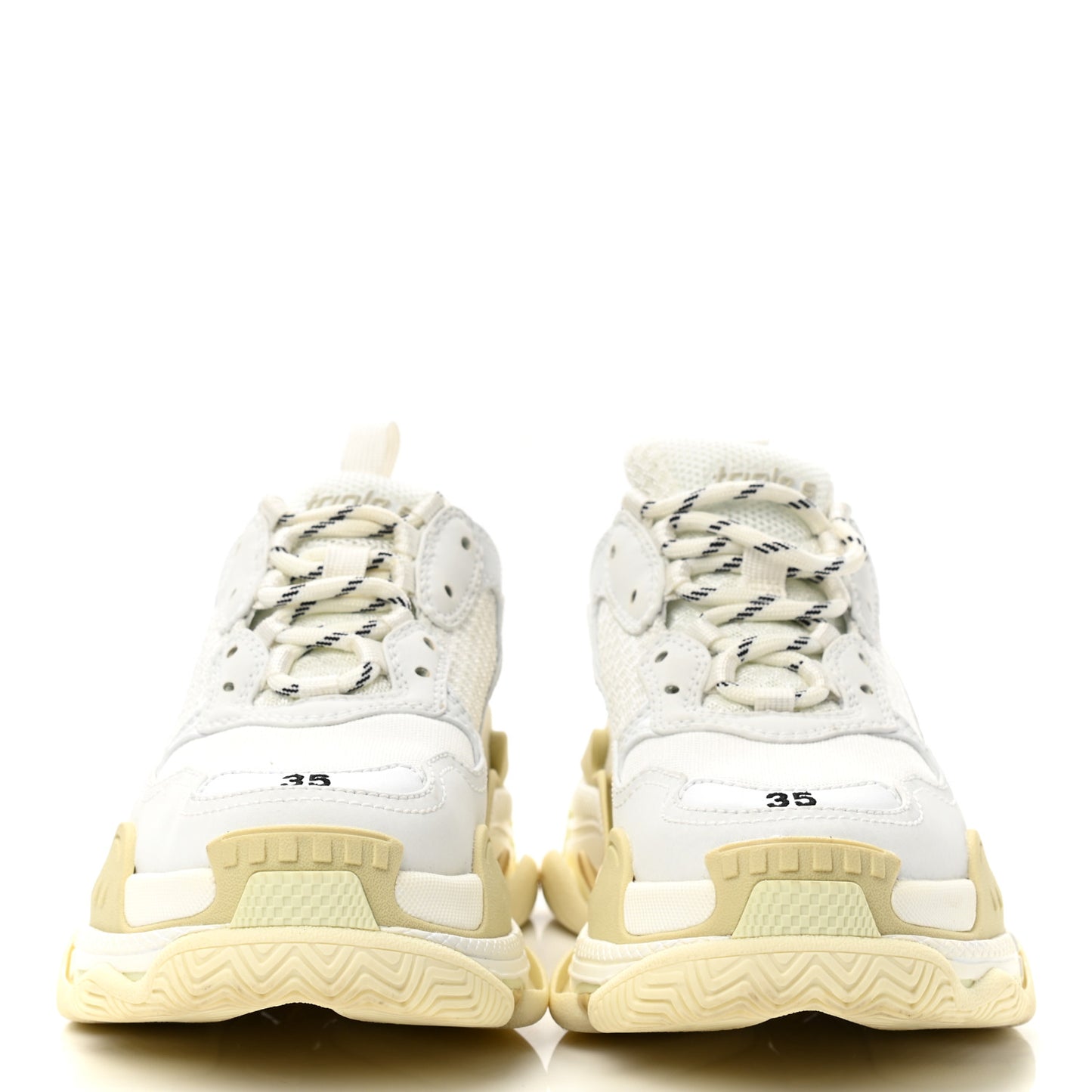 Fabric Mesh Womens Triple S Sneakers 35 White