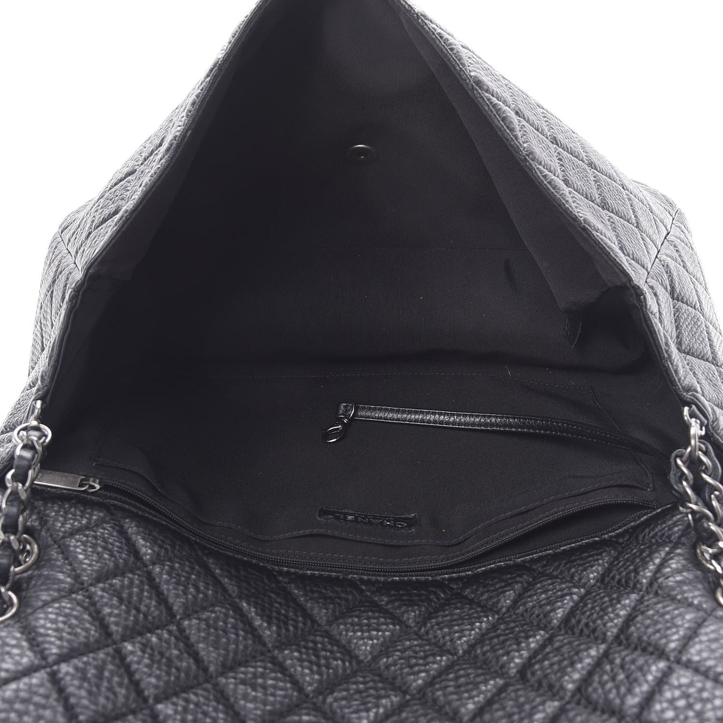 Calfskin Quilted XXL Travel Flap Bag Black
