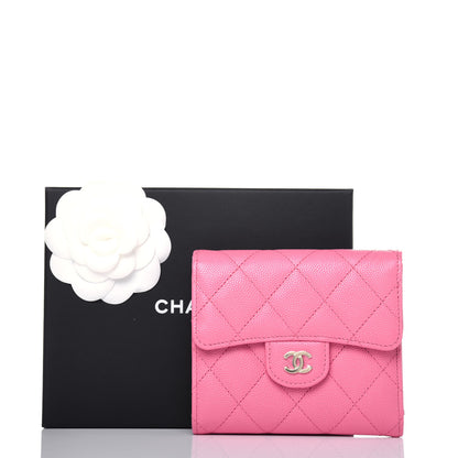 Chanel Caviar Quilted Compact Flap Wallet Pink 12 of 12
