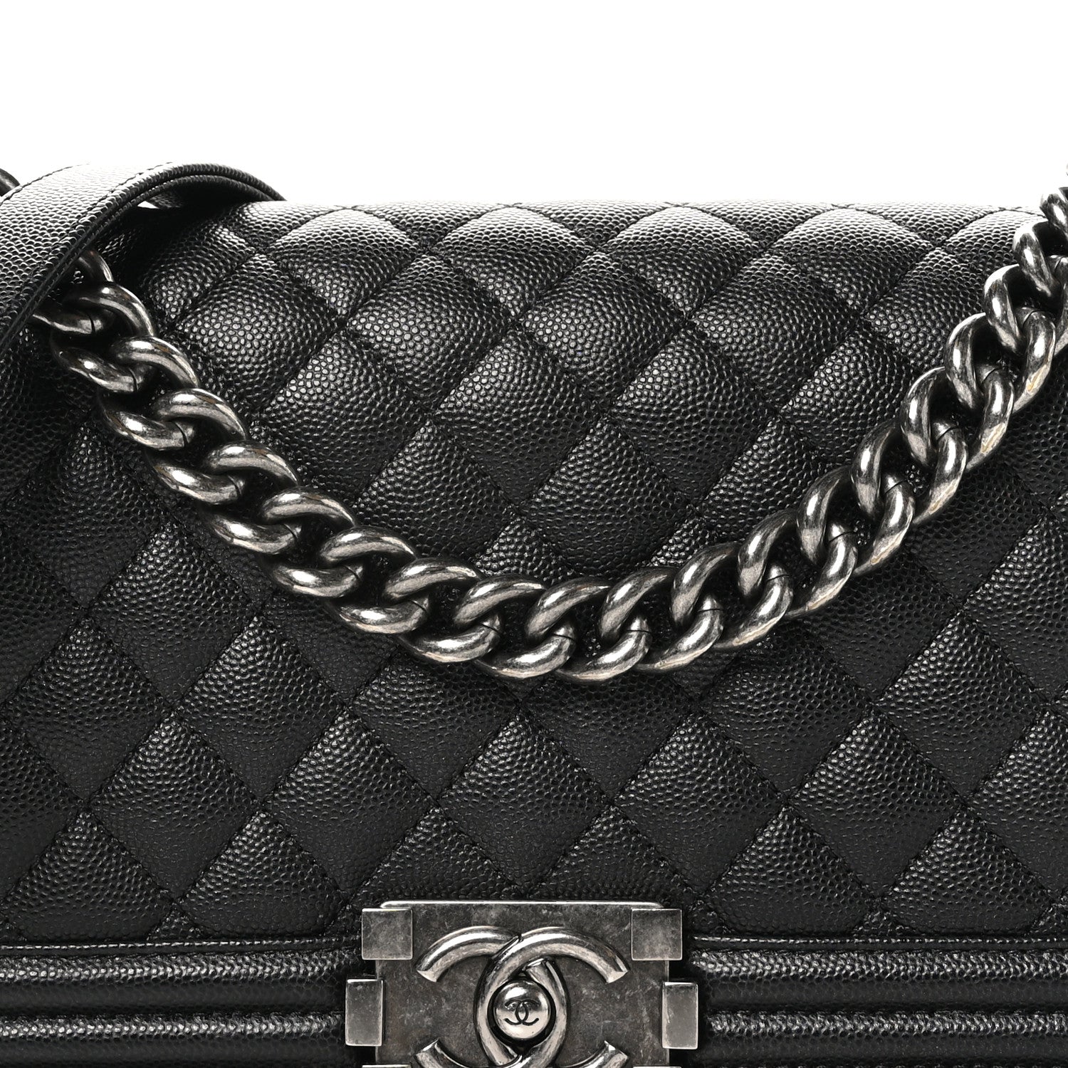 Chanel Caviar Quilted Medium Boy Flap Black 8 of 10