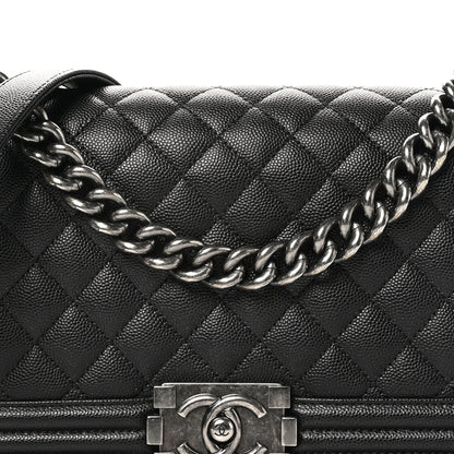 Chanel Caviar Quilted Medium Boy Flap Black 8 of 10