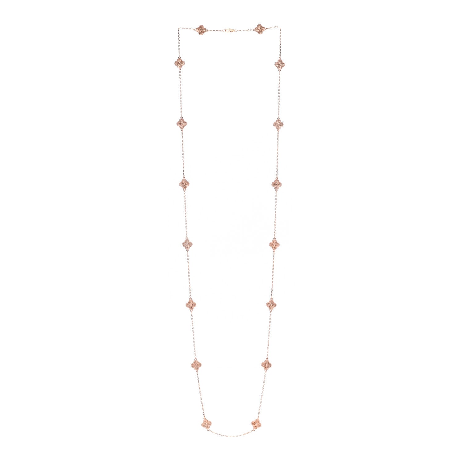 Van Cleef & Arpels 18K Rose Gold 16 Motifs Sweet Alhambra Necklace 3 of 4