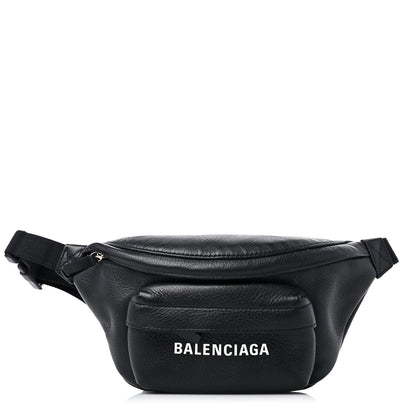 Balenciaga Smooth Calfskin Logo Everyday Beltpack XS Black White 1 of 12