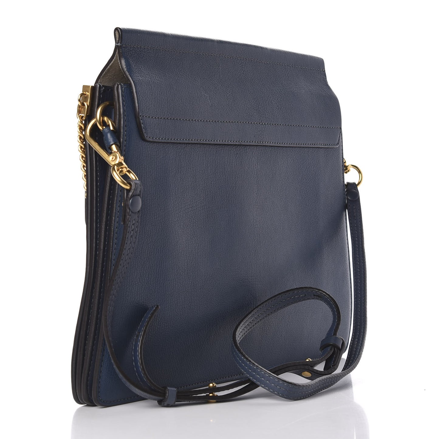 Calfskin Medium Faye Shoulder Bag Denim Blue
