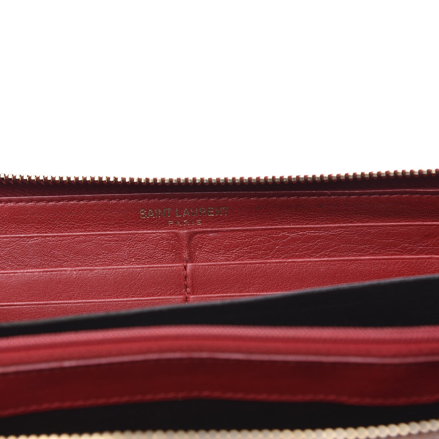 Calfskin Classic Y Ligne Zip Around Wallet Red