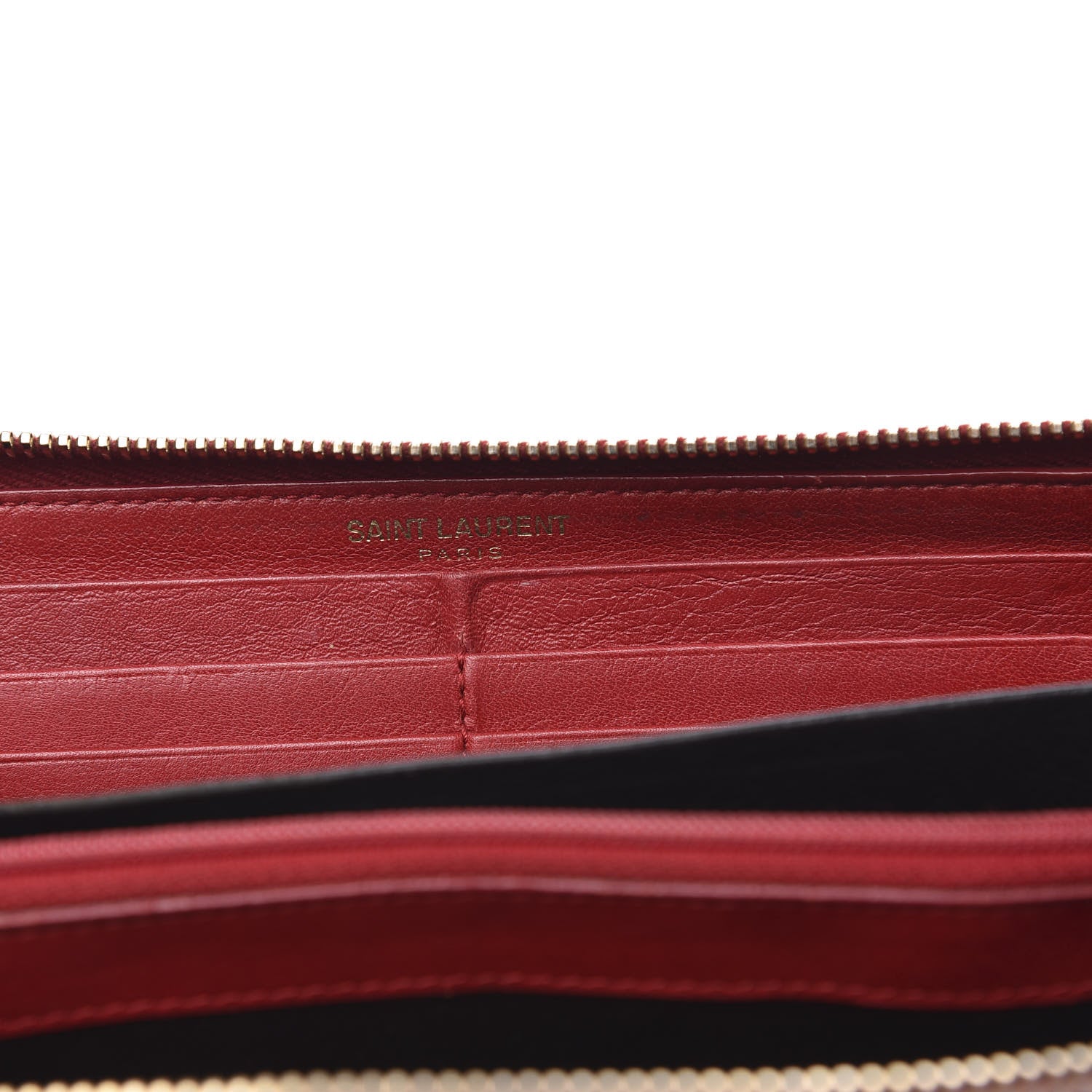 Saint Laurent Calfskin Classic Y Ligne Zip Around Wallet Red 6 of 11