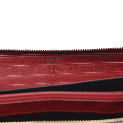 Saint Laurent Calfskin Classic Y Ligne Zip Around Wallet Red 6 of 11