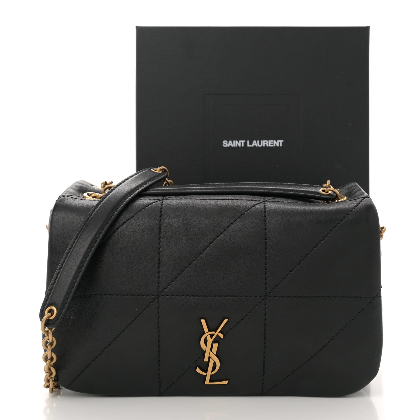 Lambskin Matelasse Monogram Mini Jamie 4.3 Black