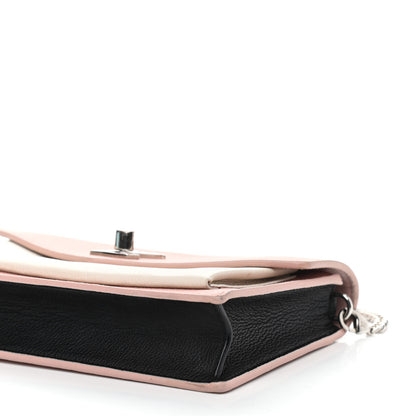 Louis Vuitton Calfskin My Lockme Chain Pochette Rose Ballet White 10 of 11