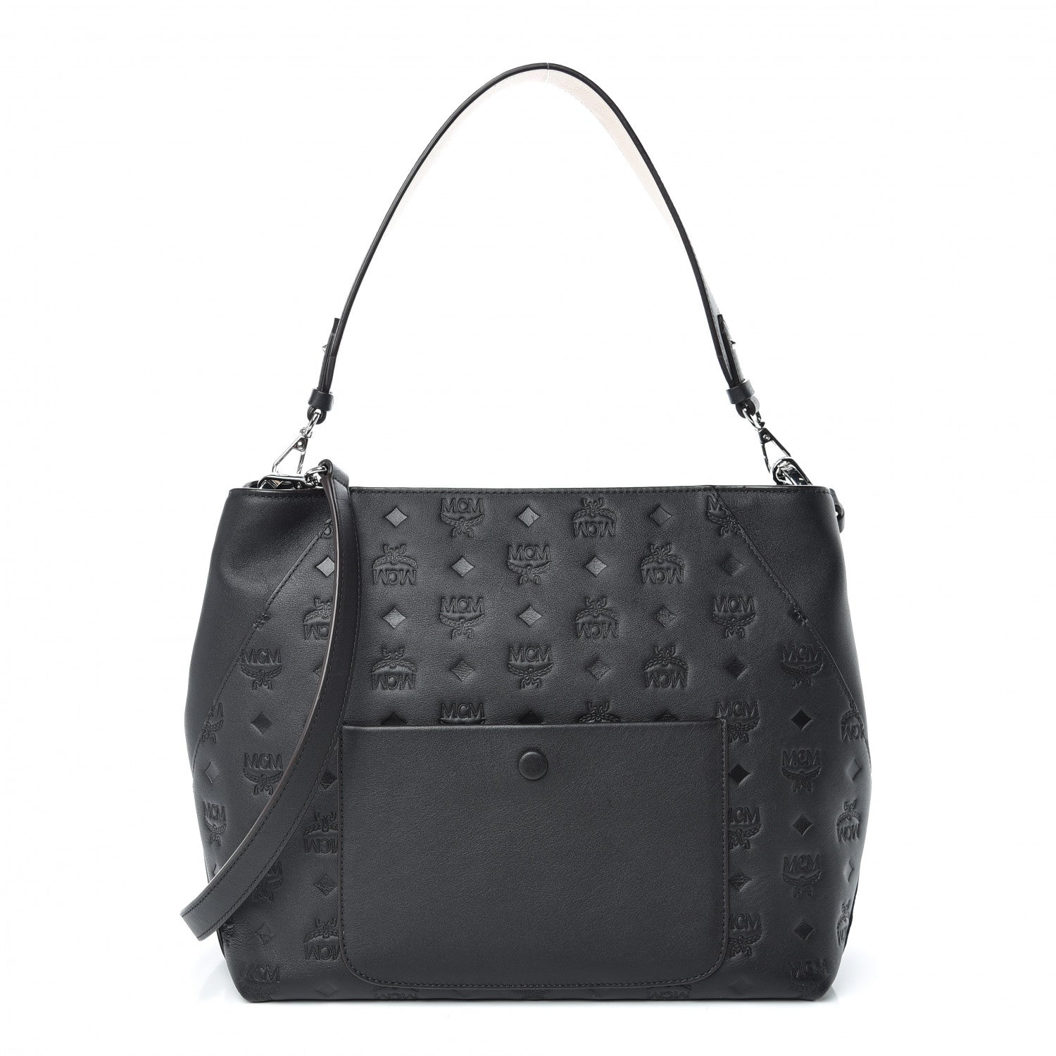 MCM Calfskin Ottomar Monogram Medium Klara Hobo Black 1 of 11