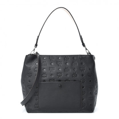 MCM Calfskin Ottomar Monogram Medium Klara Hobo Black 1 of 11