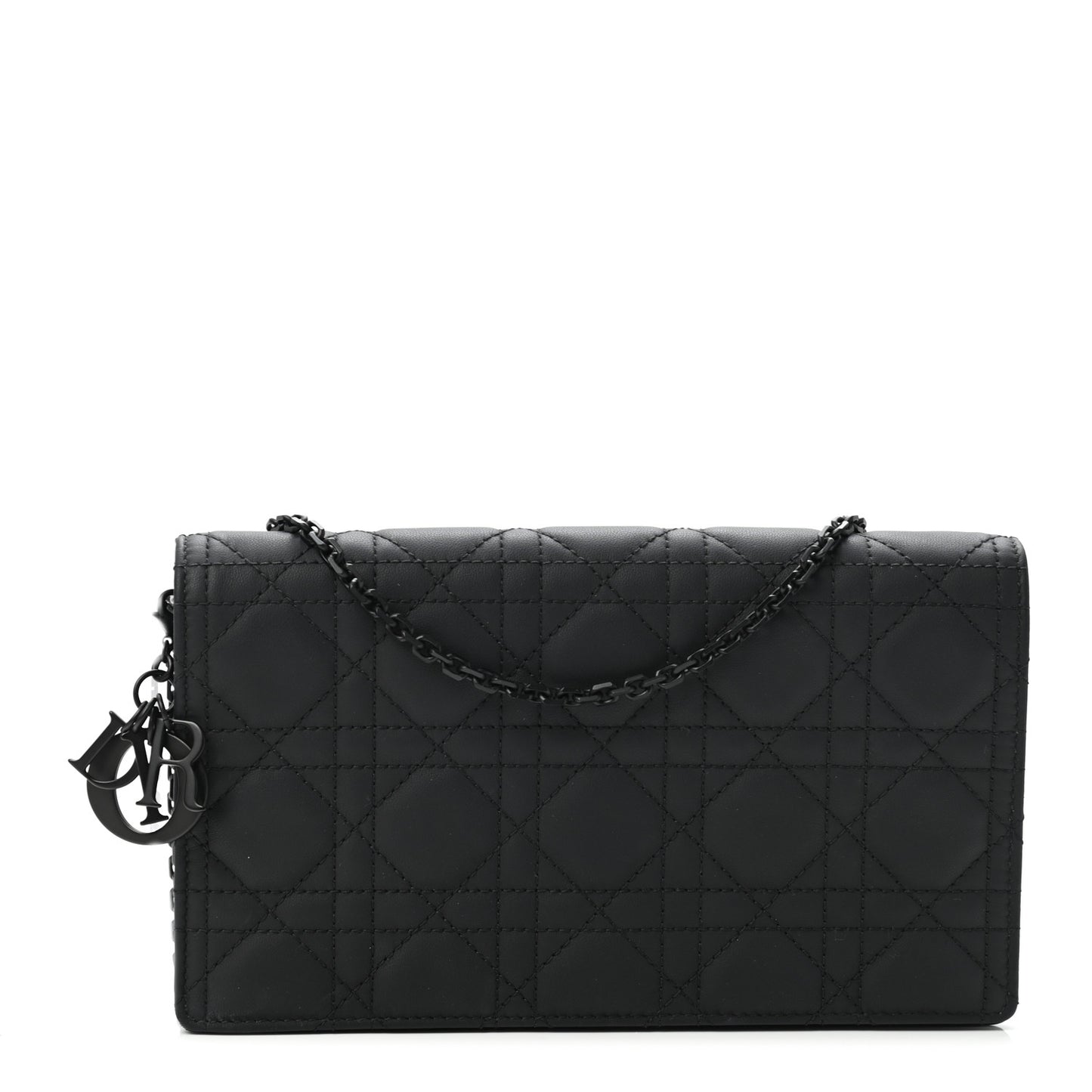 Ultra Matte Calfskin Cannage Lady Dior Clutch Black