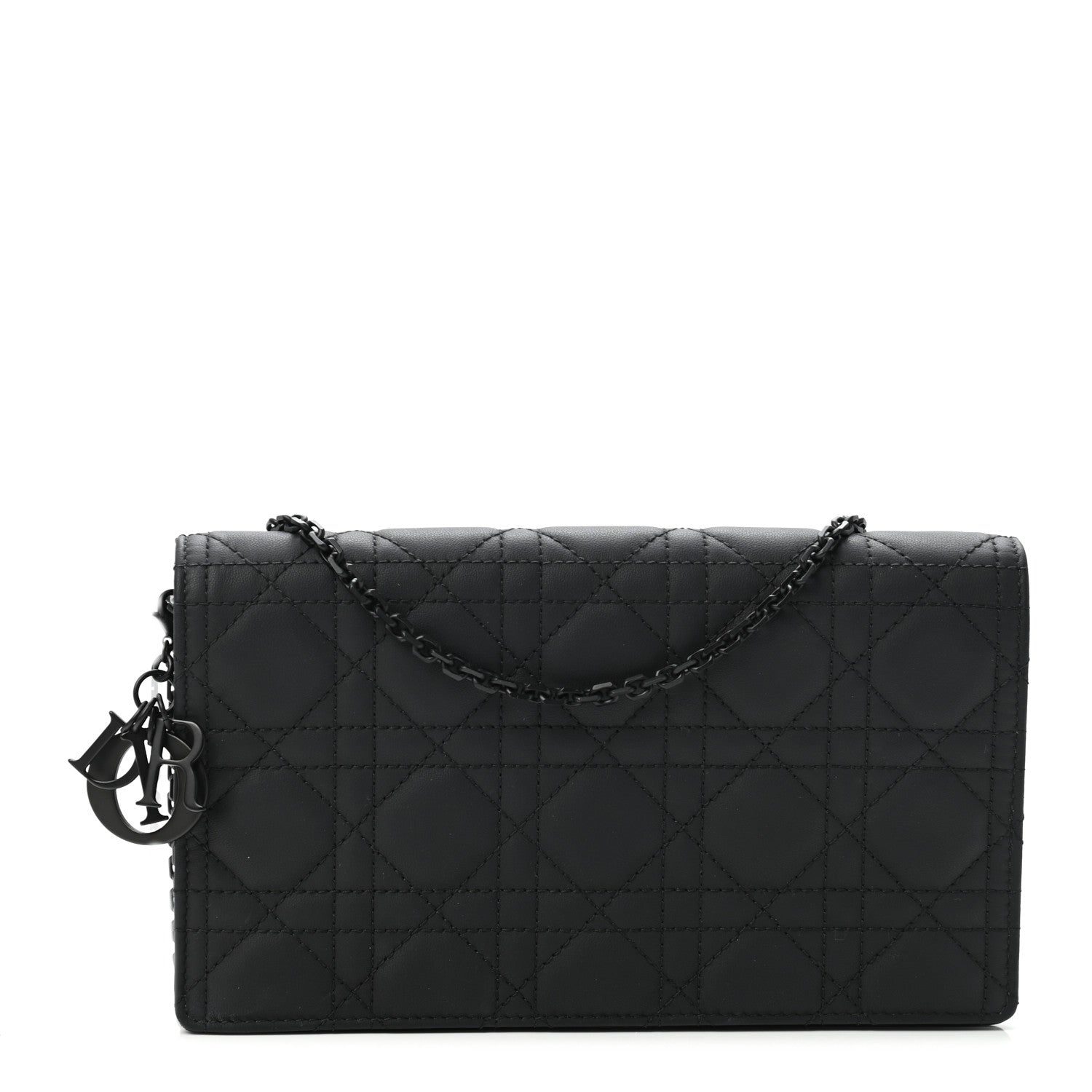 Christian Dior Ultra Matte Calfskin Cannage Lady Dior Clutch Black 1 of 8