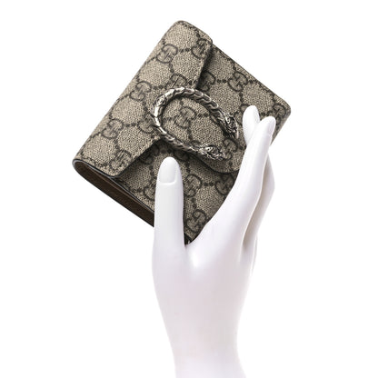 Gucci GG Supreme Monogram Dionysus Card Case Wallet Beige Taupe 2 of 6