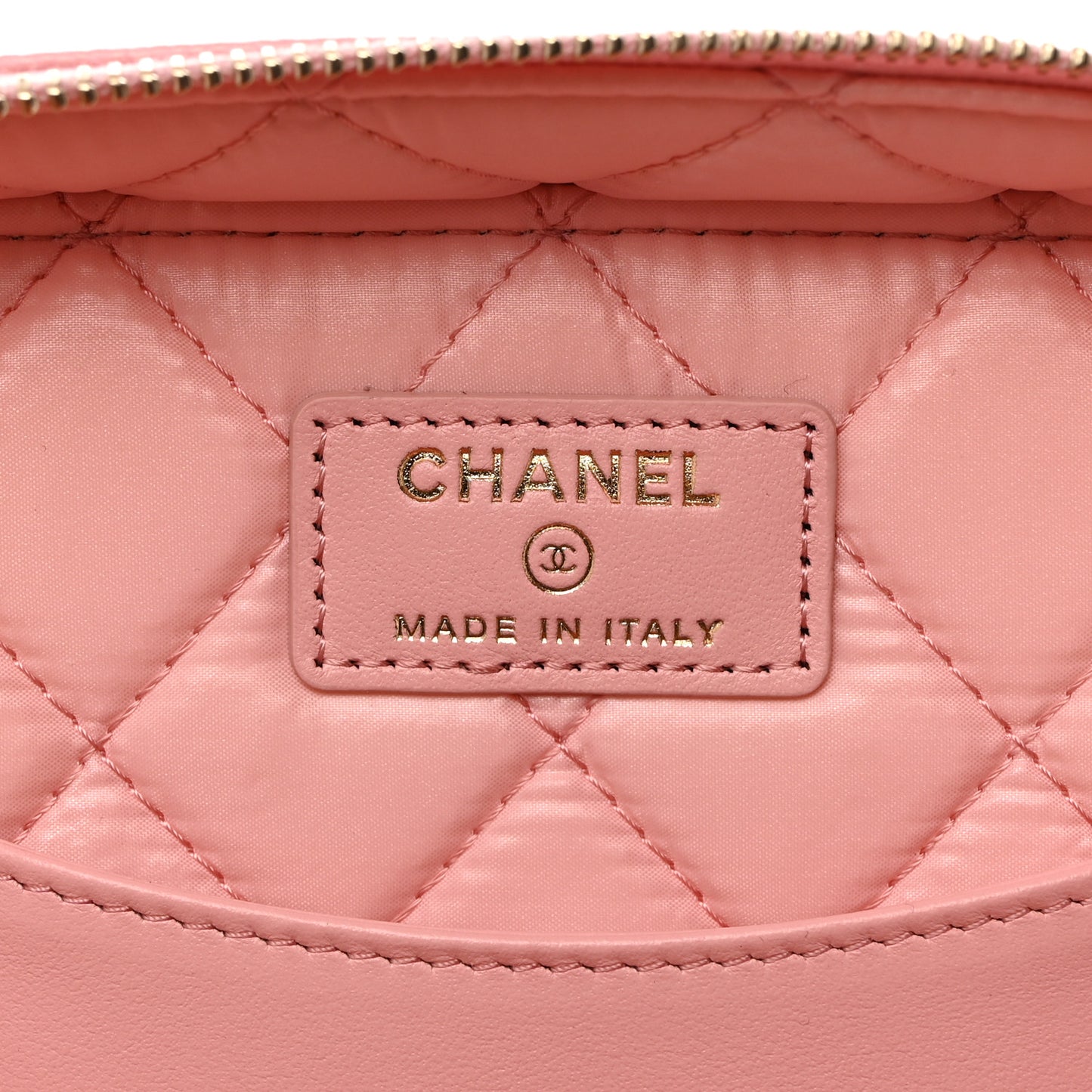 Caviar Quilted Large Vanity Pouch Pink