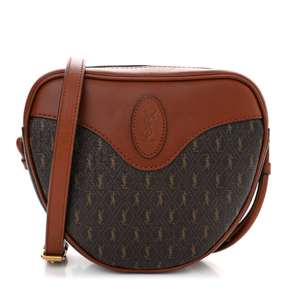 Saint Laurent Canvas Smooth Calfskin Le Monogramme Coeur Crossbody Chestnut 1 of 10