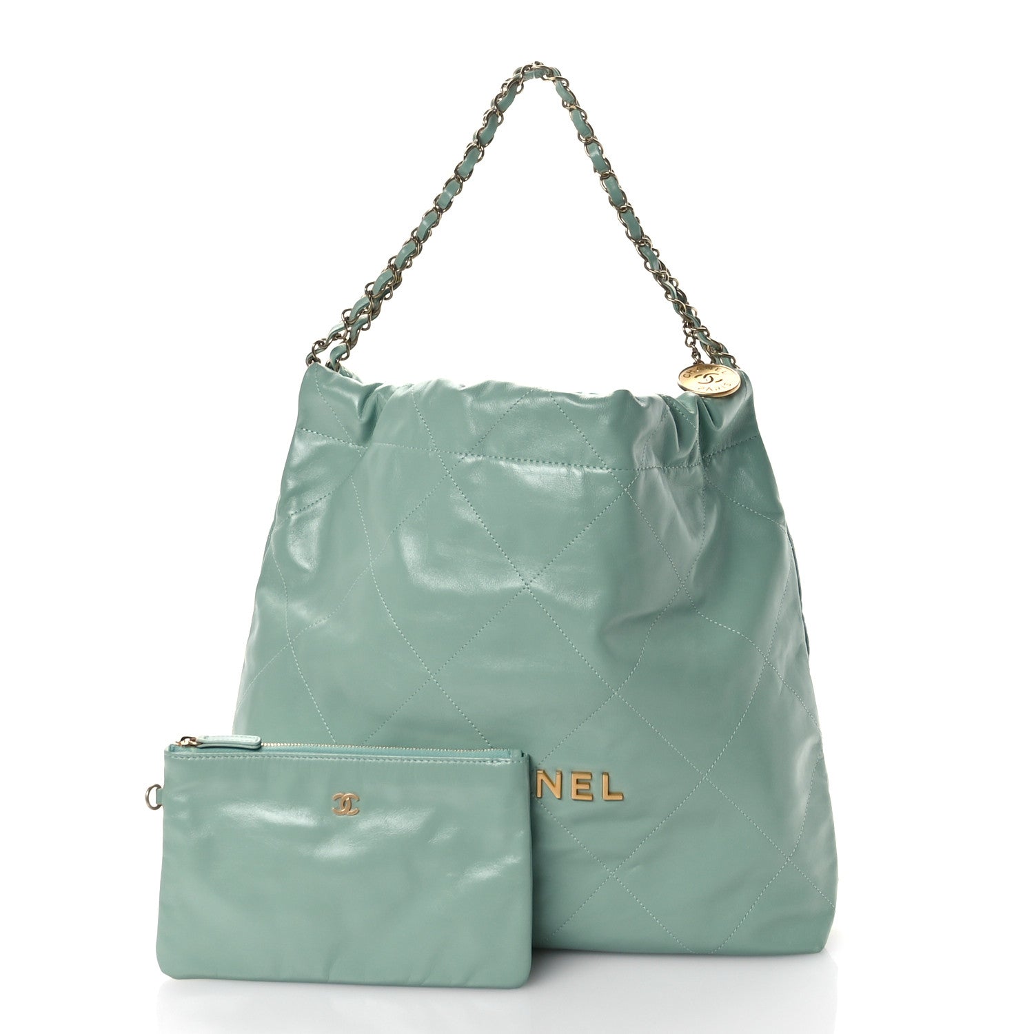 Chanel Shiny Calfskin Quilted Chanel 22 Light Green 3 of 11