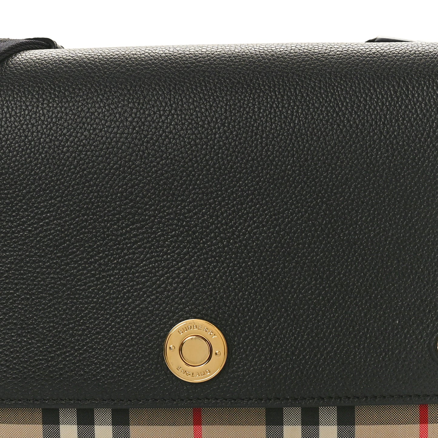 Grainy Calfskin Vintage Check Note Crossbody Bag Black