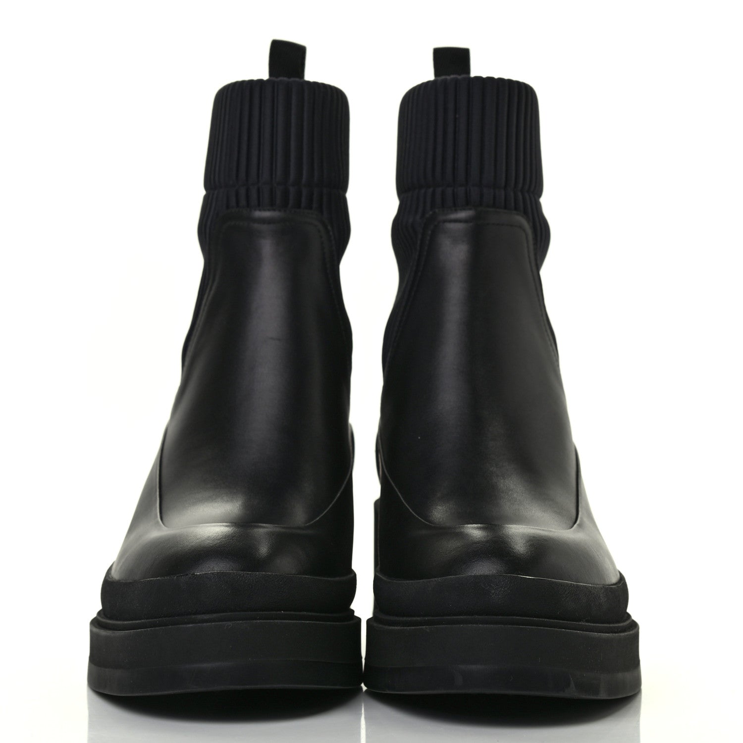 Hermes Calfskin Platform Ankle Boots 37.5 Black 2 of 7