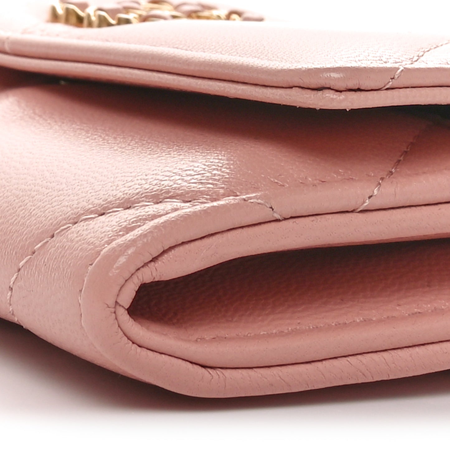 Goatskin Quilted Chanel 19 Flap Wallet Light Pink
