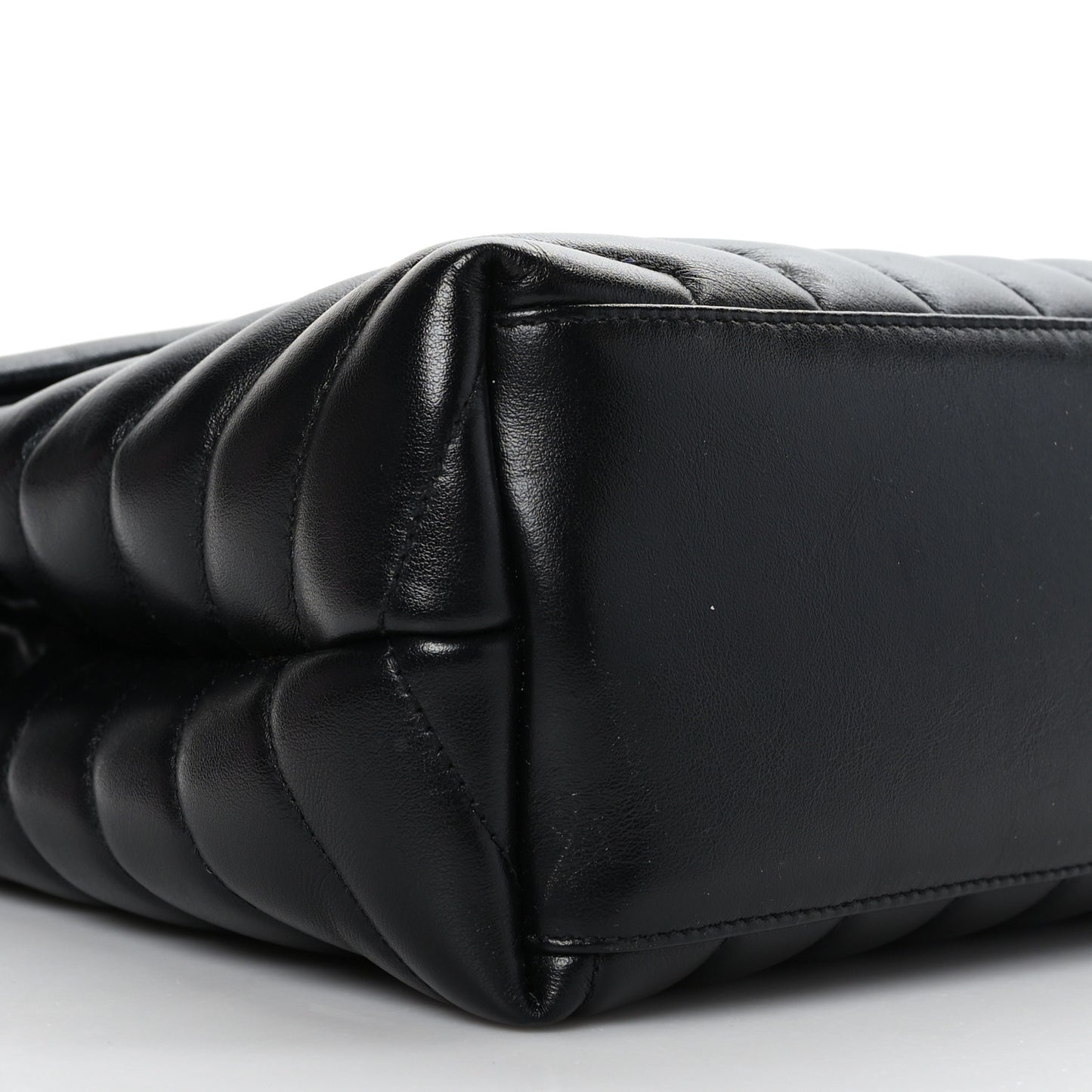 Calfskin Y Quilted Monogram Monochrome Medium Loulou Chain Satchel Black