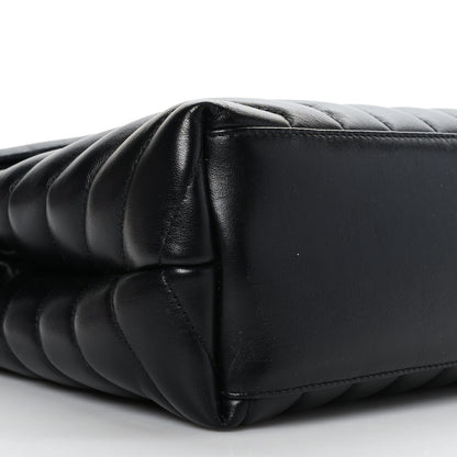 Saint Laurent Calfskin Y Quilted Monogram Monochrome Medium Loulou Chain Satchel Black 8 of 9