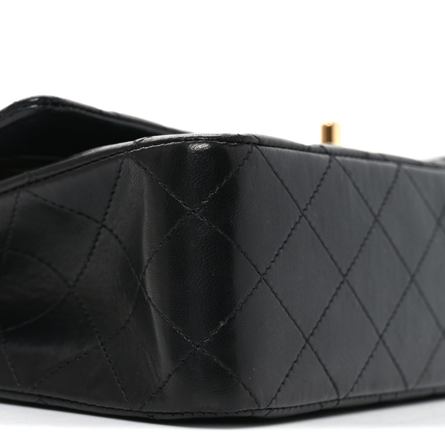 Lambskin Quilted Medium Double Flap Black