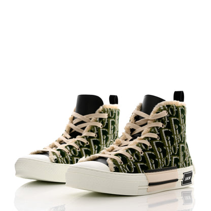 Christian Dior Tapestry Oblique Mens B23 High Top Sneakers 42 Olive 3 of 10