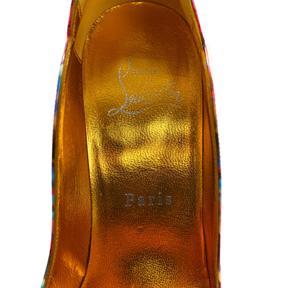 Christian Louboutin Patent Discolaser Hot Chick 100 Pumps 35.5 Multicolor Lin Yellow 7 of 9