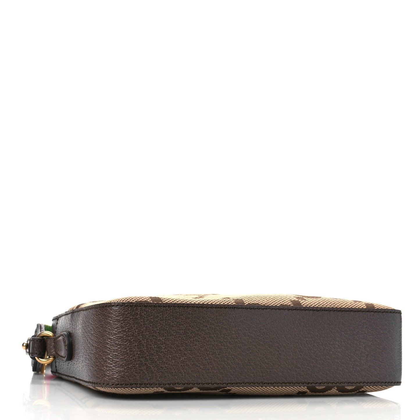 Monogram Jumbo GG Textured Dollar Calfskin Web Messenger Shoulder Bag Camel Ebony New Acero