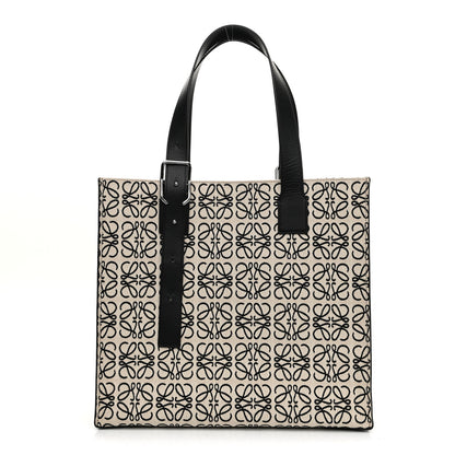 Loewe Jacquard Anagram Calfskin Buckle Tote Black 1 of 10