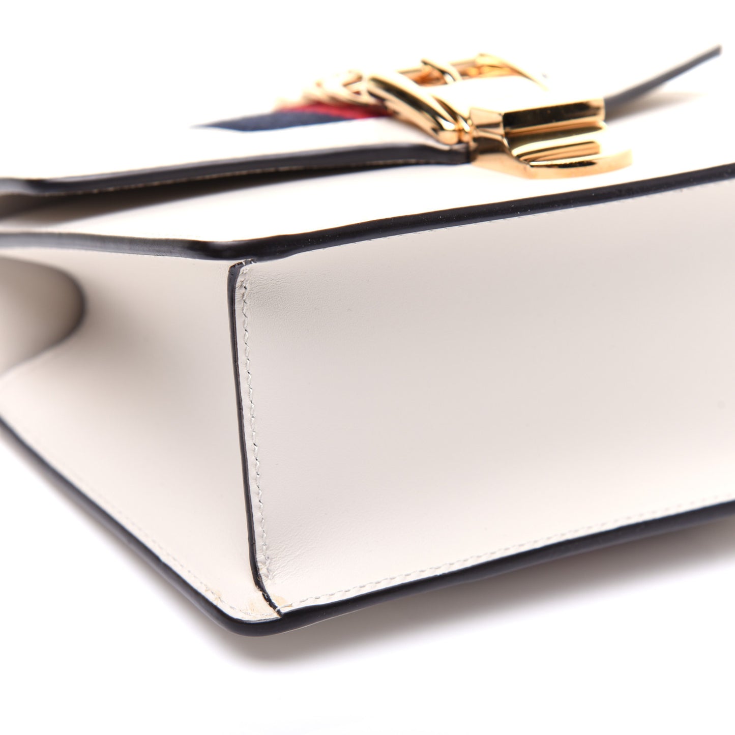 Calfskin Mini Sylvie Chain Shoulder Bag White