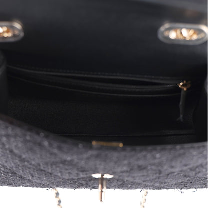 Chanel Tweed Quilted Medium Retro Twist Top Handle Flap  Black 5 of 11