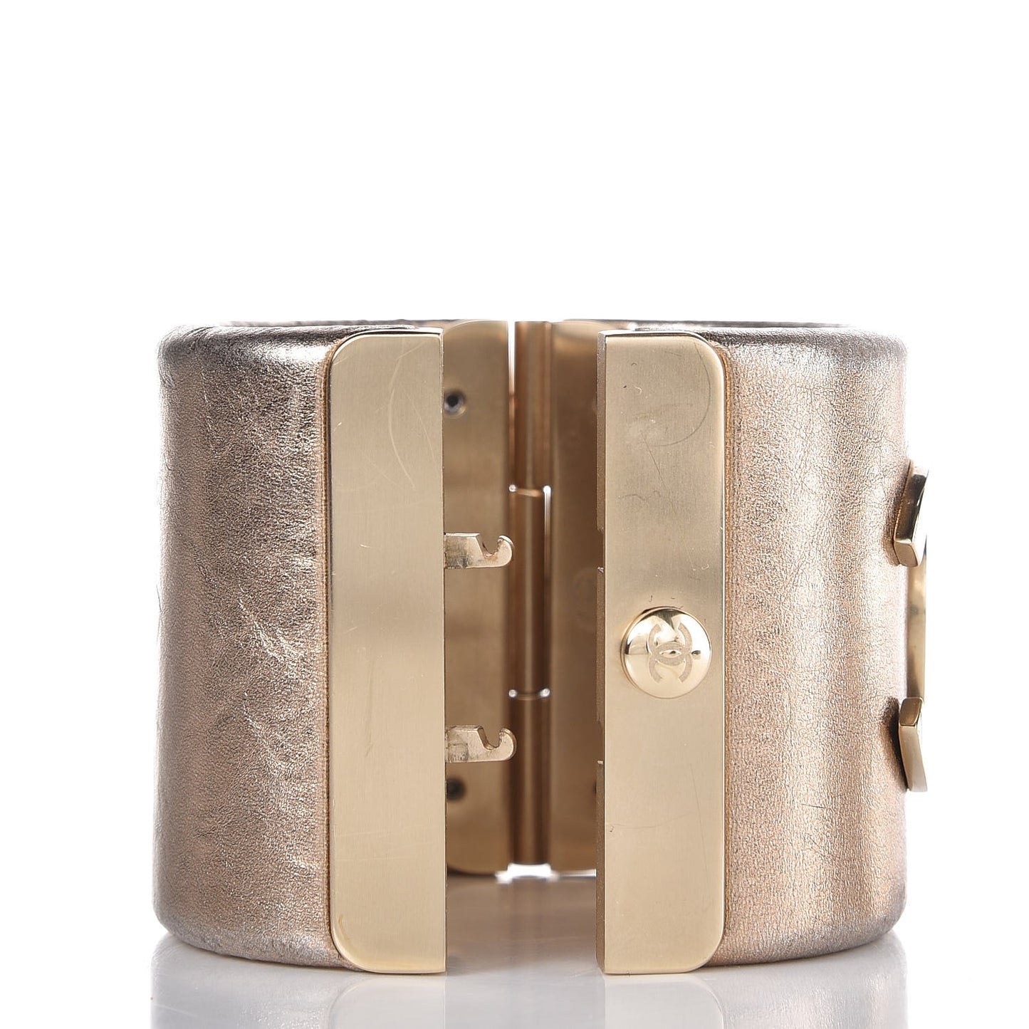 Metallic Lambskin CC Cuff Gold