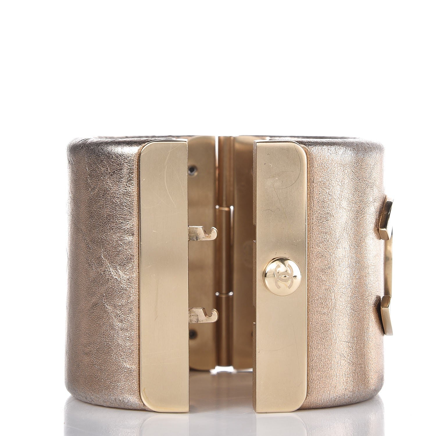 Chanel Metallic Lambskin CC Cuff Gold 3 of 6